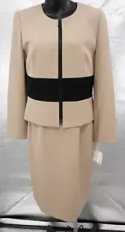 Kasper Dress Suit Sheath Size 10 Lined 2 Piece Full Zip Jacket NWT