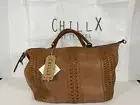 Chillx By LeMiel Large Tote Bag Brown Top Zip Brand New