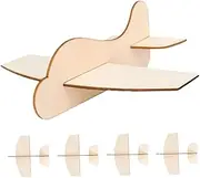 Totority DIY Wooden Airplane Models 5pcs Unpainted Boys and Girls Plane Toys Craft Airplane Decorations