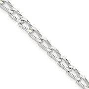 [JewelryWeb] 925 Sterling Silver Solid Polished 4.3mm Open Link Chain Bracelet Lobster Claw Jewelry Gifts for Women - Length Options: 18 20
