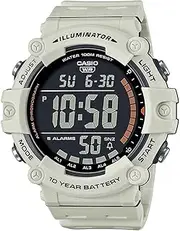[Casio] DIGITAL LED, DUAL TIME, S/W, ALARM, 100M WHIE RESIN BAND