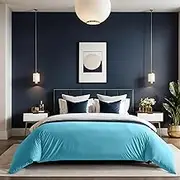 Turquoise Ranforce Single XXL Quilt Cover (155 x 220 cm) | 100% Cotton, 155 Thread Count, Button Closure | Machine Washable at 30°C, Soft & Durable