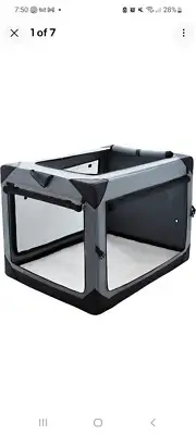 Pettycare 26 Inch Collapsible Dog Crate for Medium Dogs - Grey