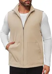 [COOFANDY] Men's Casual Outerwear Vest Lightweight Zip Up Sleeveless Jacket Outdoor Work Hiking Travel Golf Vest with Pockets
