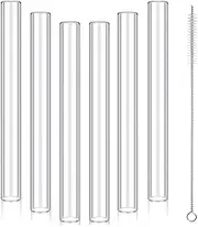 KGDSFG 6 Pcs 4inch Clear Borosilicate Glass Tube 12mm OD 8mm ID 2mm Thick Glass Blowing Tubes with Cleaning Brush Easy Install Easy to Use