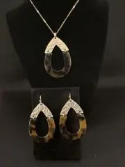 Tortoise Shell Necklace Set With Earrings