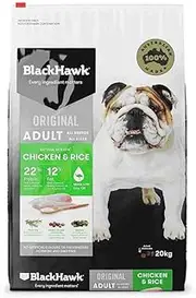 [BLACK HAWK] Dry Dog Adult and Senior Food, Chicken and Rice, 20kg