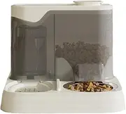 Automatic Pet Feeder - White Cat Feeder | Cat Food Dispenser | Kitten Food and Water Dispenser | Splash-Proof 2-in-1 Feeding Dispenser for Travel, Multi-Pet Households, Vacation, Apartment
