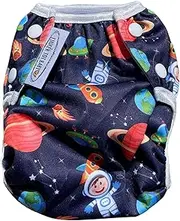 Tinker Tot Baby Reusable Swim Nappy - Small & Large Swim Nappies; Adjustable, Washable; Child, Toddler and Baby (Space Cadet, Small (1-18 months))