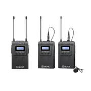 3pc Boya By-WM8 Pro-K2 UHF Dual-Channel Wireless Microphone System Black