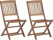 Folding Outdoor Chairs 2 pcs Solid Acacia Wood,Outdoor Chairs 12KG-313603