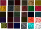 SILK RAYON VELVET SOLID FABRIC 45”W COSTUMES, APPAREL,UPHOLSTERY 43COLOR BY YARD