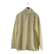 asos design womens roll neck top winter white super soft long line size small