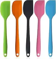 5Pcs Set Silicone Spatula,Baking Butter Spatula Heat-Resistant Spatulas,Non-Stick Rubber Spatulas with Stainless Steel Core (5)