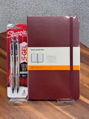 Moleskine Classic Hardcover Ruled Notebook And Sharpie Metal Pen Office Set