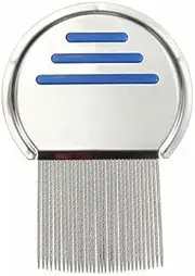 AIMALL 1/2x Flea Removal Lice Nit Head Stainless Steel Metal Hair Comb Brushes Round Durable Metal Hair Comb Anti-Slip Grip Rounded Tips for Gentle Use 4.72in