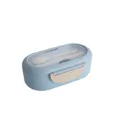 2Pcs Japanese Lunch Box Wheat Straw Bento Box with Tableware Microwaveable Double Layer Food Box for Kids Student Food Warmer