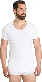 [FINN] Seamless Compression Vest Men's Without Seams - Figure-Shaping Shapewear Short Sleeve Shirt - Strong Body Shaper for Men