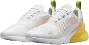 [Nike] Women's Max 270 Running Shoe, White/Yellow Strike/Pearl White/Crimson, 8 US