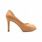 Volpato Half d'Orsay Peep Toe Pumps Timeless Tuscany Handmade Leather US Size 8