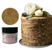 Edible Glitter dust BRIGHT GOLD ( 6 grams ) Magic dust , Kosher, Gluten free FDA