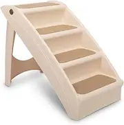 PetSafe 62460 Solvit PupSTEP Plus Pet Stairs, Foldable Steps for Dogs and Cats, Best for Small to Medium Pets, Tan