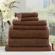 Renee Taylor Cobblestone 7 Piece Toffee Towel Pack
