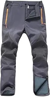 [Gash Hao] Mens Snow Ski Waterproof Softshell Snowboard Pants Outdoor Hiking Fleece Lined Zipper Bottom Leg