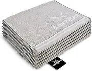 Sansibar Doubleface Guest Towel Set of 6 30 x 50 cm Hand Towel Flannel Two-Tone 100% Cotton Striped Border Silver/White
