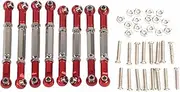 8Pcs RC Car Rods, Aluminum Alloy Metal Rods, Adjustable Length Push Rods, Turnbuckle Rod Replacments, Anti Slipy Durable Rods Parts, Linkage Accessories for WPL B14 C14 C14K C24FY001 1/16 RC Car