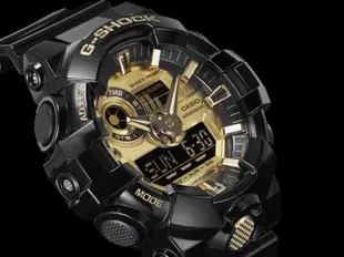 G-SHOCK CASIO 卡西歐潮男必備限量升級版黑金絕對強悍雙顯運動錶 型號：GA-710GB-1A【神梭鐘錶】