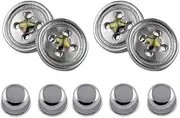 [Select Gifts] Sterling Silver Button Cufflinks with Gold Thread Shirt Dress Studs Gift Set