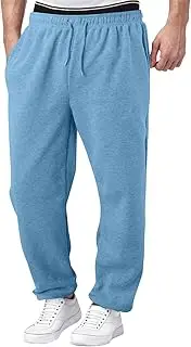 [Generic] Men's Sweatpants Straight Casual Workout Athletic Pants Elastic Waist Fall Winter Fitness Running Outdoor Jogger Pants