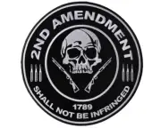 Small The 2nd Amendment Skull Patriotic Embroidered Biker Patch
