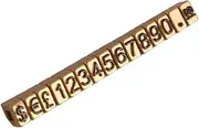 Ieron 10 Pcs Digital Price Tags US Dollar Euro Pound Pentagonal Combination Plastic Digital Grain Price Tag for Jewelry Watches Rings Price Display Set Gold