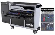 SP Tools SP50626XLG - Tool Kit - Custom Series Roller Cabinet with Side Cabinet - 238 Piece Metric/SAE - Light Grey - Plus 2 Extra EVA Foam Tray