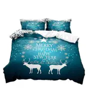 v4072 Bed Sheets Gift Christmas Elk Duvet Cover Set Pillowcase Bedclothes Bed Sheets IU4072