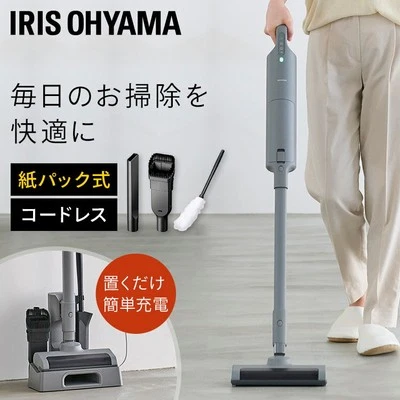 Vacuum cleaner paper bag type handy cordless Iris Ohyama IC-SLDCP6M From Japan