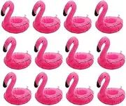 Inflatable Floating Flamingo Drink Holder 12 Pack Swimming Pool Float Coasters Coke Cup Holder for Beverage Cans Cups & Bottles - Fun Kid & Adult Pool Party ...