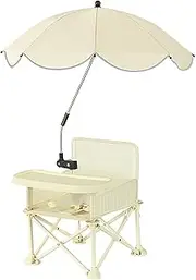Acunny Portable Travel Booster Seat, Portable Side Chair, Comfort Booster Seat with Tray, Folding Booster Seat with Adjustable Tray and Parasols, Feeding Seat for 6