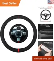 Alcantara Suede Steering Wheel Cover for Mini Cooper 2004-2007 - 14 to 14.25 in