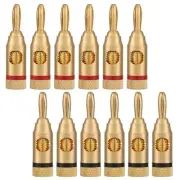 Gold-Plated Banana Plug or Connector (Open Screw Type) (6 Pairs (12 Plugs))7245