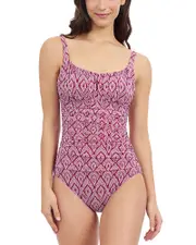 Gottex Plume Scoop Neck Shirred Bust One Piece Swimsuit