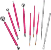 TEHAUX Pottery Tools Kit 9pcs Set Stylus Fondant Tools for Embossing DIY Pottery and Polymer Clay Projects