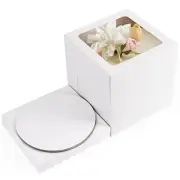 8 Pack Cake Boxes with Boards, 12x12x12 Inch Cake Boxes Easy to Assemble, Stu...