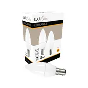Luce Bella Candle B15 LED 470lm Warm White 5W Globe - 2 Pack