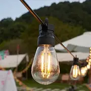 TEKXDD 16M String Lights Outdoor, 53FT LED IP65 Waterproof Patio String Lights with Shatterproof 15 + 1 S14 LED Bulbs