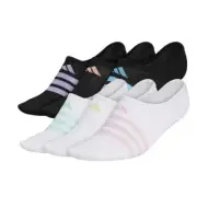 adidas Girl's Superlite Super No-Show Socks Size Large 3Y-9 White/Black