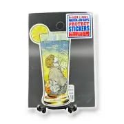 Quirky Fun Japan Sticker Stylish Man Refreshing Summer Drink Decal B-Side Label