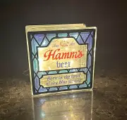 Vintage style Hamm’s Beer Stained glass box replica with mini-LED lights